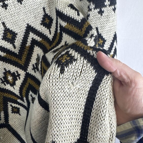 Vintage Bavarian Geometric Knit Cardigan Sweater Men M Crest Buttons Icelandic - Picture 6 of 6